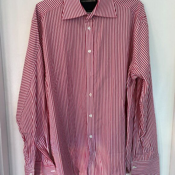 Favourbrook London Bengal Stripe Dress Shirt - Red/White - Men's - Picture 8 of 11